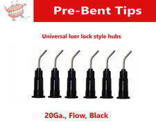 Dental Pre Bent Needle Tips 20 Ga./Black, For Flow Sealant, 1000/pack