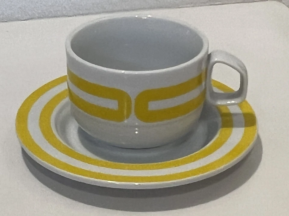 BOB VAN ALLEN PARA XÍCARA E PIRES “AMARELO TANGENTE” MIKASA, JAPÃO - Imagem 2 de 4