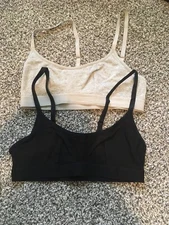 Deal Worthy Target two pack set lot bra bralette black grey gray XS unlined