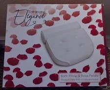 Quick Dry 2-Panel Bath Pillow, Soft Anti-bacterial, w/ Soft Petals, NIB