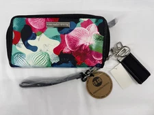 Samantha Brown Orchid Camo Zip Wallet NWT Pink Blue Green Wristlet Colorful