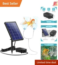 4W Solar Pond Aerator Battery Backup Fish Tank Hydroponics Oxygen Pump