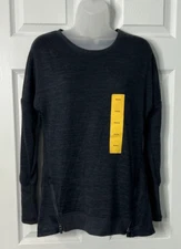 Active Life Women's Double-Zip Long Sleeve Top, Heather Charcoal, Medium