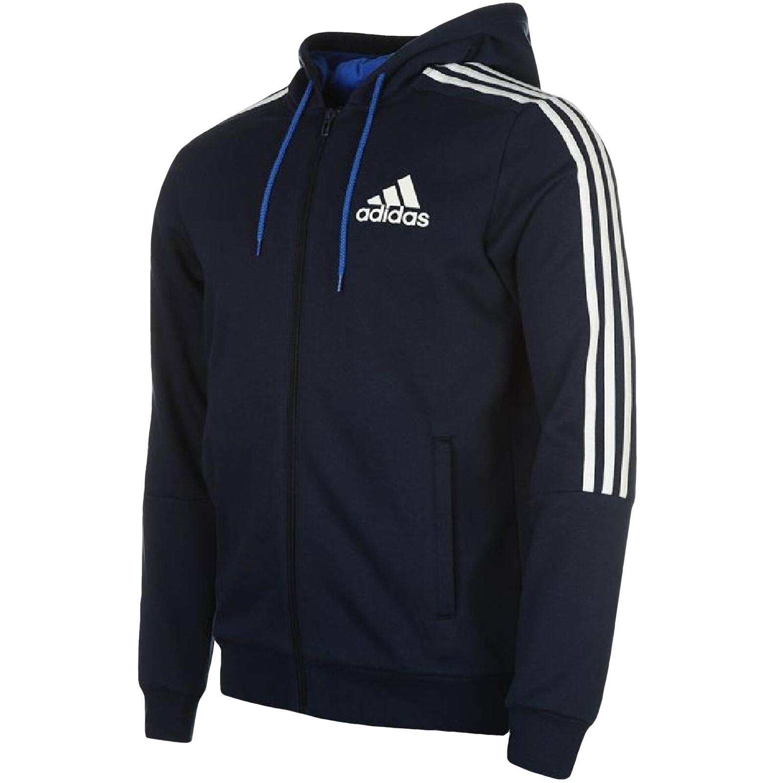 Adidas Performance Uomo 3S Logo Manica Lunga con Zip Felpa con Cappuccio Adidas Performance Uomo 3S Logo Manica Lunga con Zip Felpa con Cappuccio