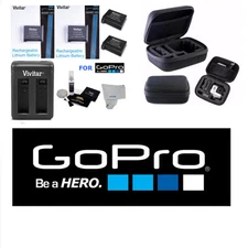 Battery for GoPro HD Hero4 2 Pcs AHDBT 401+ DUAL RAPID CHARGER + HARD CASE