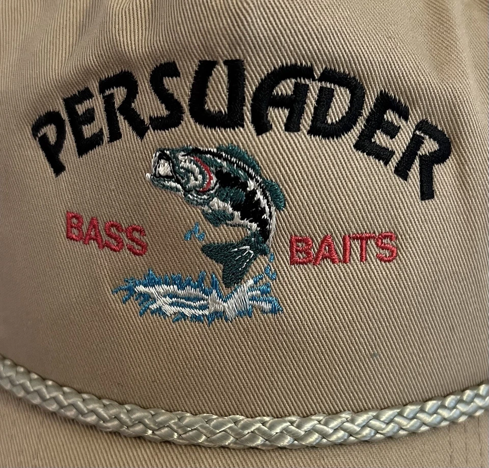 Sombrero Persuader Bass Cebos SnapBack Beige Trenza Bordado Doble Presión Foto 2 de 4