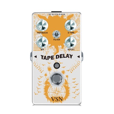 VSN Tape Delay Pedal for Electric Guitar, Analog Delay Pedal with Echo Effect...