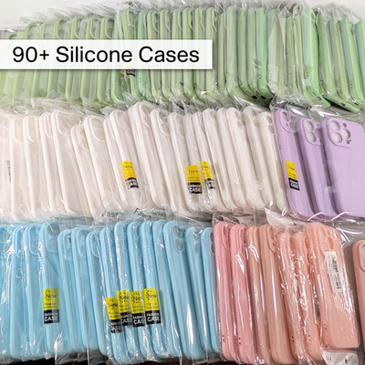 90+ Bulk Lot Silicone Cases for iPhone - Soft Pastel Colors 90 QTY Spring Bundle