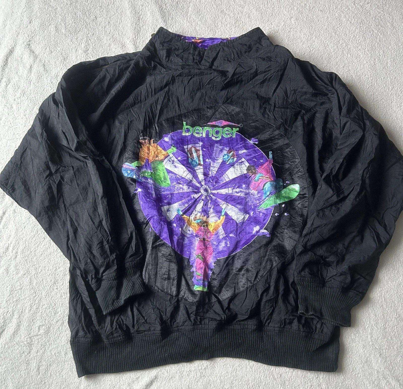 Vintage Benger Windbreaker L – Made in Austria – 80s/90s Graphic Back Jacket
