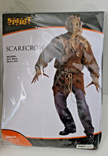 NEW Spirit Halloween Scarecrow Costume Shirt Mask Gloves Belt Mens Adult OS