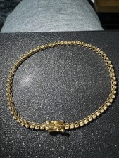 18ct Japan Yellow Gold Lab Created Diamond Tennis Bracelet 2.00ct VS1 D-F 18cm