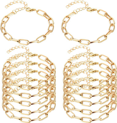 12Pcs Jewelry Making Chain Bracelets Alloy Adjustable DIY Bracelet with Lobster