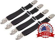 Tirantes Ajustables Para Sábanas, Tirantes Elásticos Con Clips, 4 Piezas NEW US.