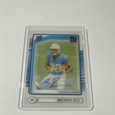 Panini 2024 Clearly Donruss Brenden Rice #99 Rated Rookie Autographed Chargers