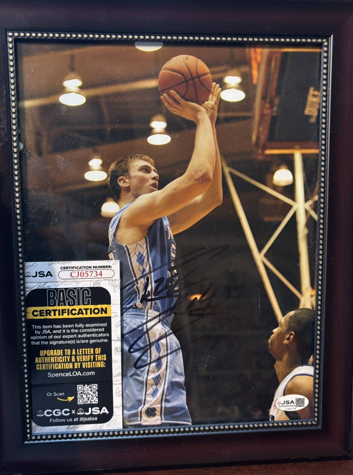 Tyler Hansbrough Autographed Signed North Carolina Tar Heels Framed Portrait JSA Authenticated Hand- Auto w/ COA 
