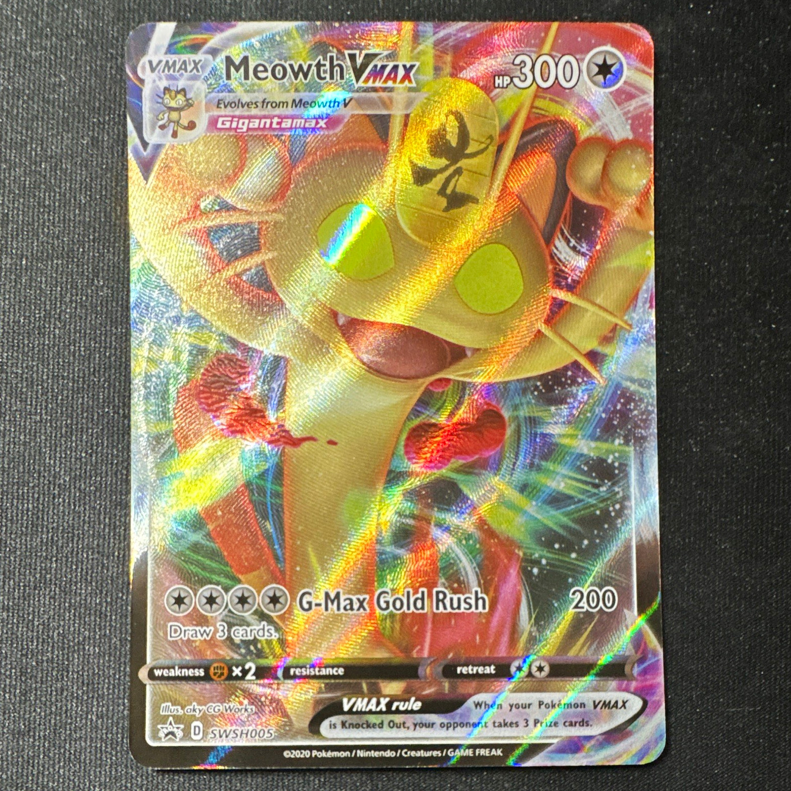 Pokémon TCG Meowth VMAX SWSH005 SWSH Sword & Shield Promo