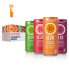 Izze Sparkling Juice, 4 Flavor Variety 8.4 Fl Oz Pack of 24 , Beverages