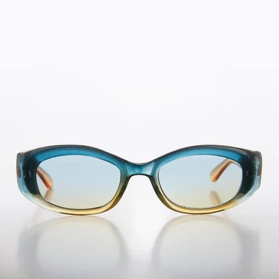 Azul Sleek Ovalado Gafas de Sol Vintage - Flavia - Imagen 1 de 3