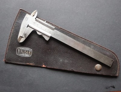 Original Mauser Werk Oberndorf, Inox Messschieber mit Ledertasche