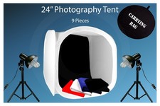 24  Photography Studio Tent Cube Kit with Table Lamps   Product Photography