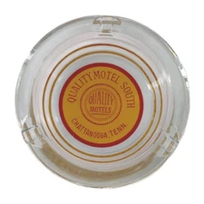 Vintage Glass Advertising Ashtray Quality Motel South Chattanooga Tennessee TN