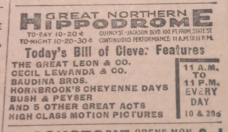 JAN 25, 1913 NEWSPAPER #2903-  THE GREAT LEON MAGIC SHOW- CONTINUOUS PERFORMANCE