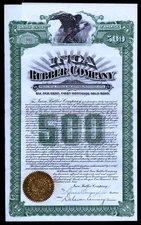 1909 Bradford Pa & Virginia - Inca Rubber Company - EX RARE Stock Certificate