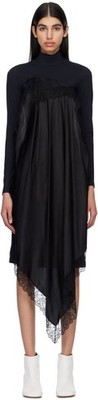 Maison Margiela Black Spliced Long Sleeve Midi Dress