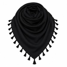 Black Keffiyeh Scarf Palestinian Pattern Shemagh Head Wrap Arab Style