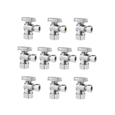 VEVOR 10-Pack Angle Stop Valve,1/4 Turn Water Shut Off Valves,1/2" Nominal (5/8"