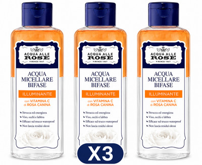 X3 ROSENWASSER MIZELLENWASSER ZWEIPHASIG VITAMIN C 200ML SKALIERMITTEL ILLUMINANT