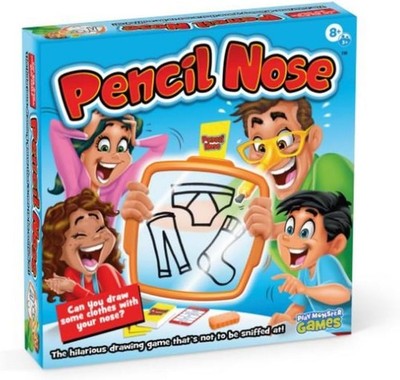 Pencil Nose Drawing Game - Hilarious Family Party Board Game for Kids & Adults