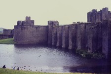 1970s 35mm Agfachrome Slide Caerphilly Castle Moat Wales United Kingdom