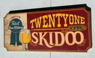 Pabst Blue Ribbon PBR Beer Bar 21 Or Skidoo Wooden Sign Vintage 1960s