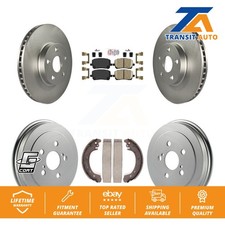 Front Rear Disc Brake Rotors Ceramic Pads And Coated Drum Kit For Toyota Corolla
