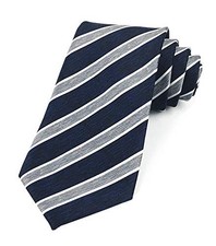 Men's Modern Striped Patterned Formal Ties College One Size Navy Grey Striped