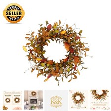 Elegant 20" Fall Wreath with Eucalyptus and Magnolia for Indoor/Outdoor Charm