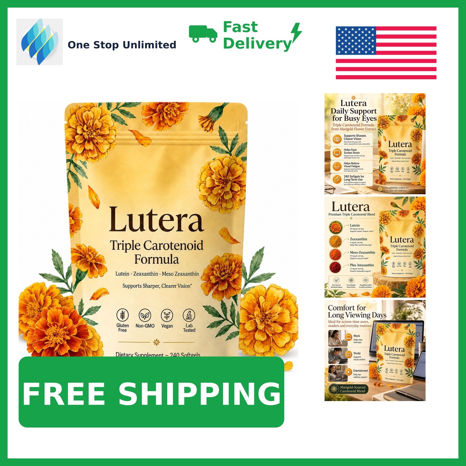 Lutera Health Vision Supplement, 240 Count