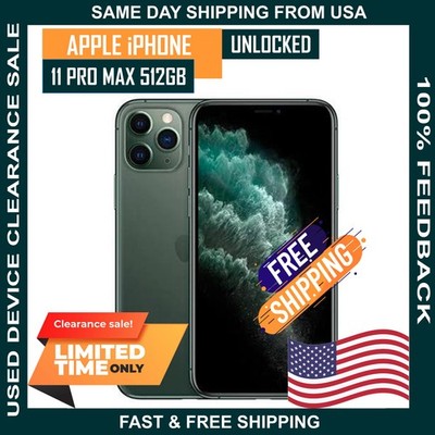 Apple iPhone 11 Pro Max  512GB Midnight Green Unlocked NO FACE ID Excellent Cond