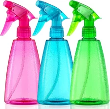 Bealee Spray Bottles 3-Pack, 16 Oz, Mist & Stream, Plastic Red, Blue, Green 