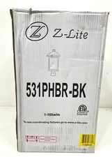 Z-Lite Portland 1-Light Black 18 in. Hardwired Outdoor Post Light Clear Glass