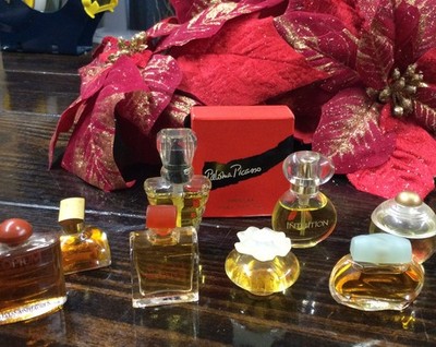 Lot Of 9 Vintage Mini Perfumes, Gucci, Este Lauder, Opium, Nina Ricci, More