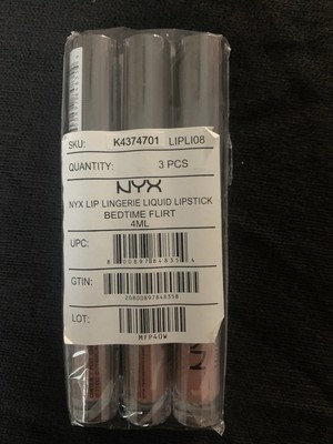 NYX Lingerie Push-Up Long Lasting Lipstick LIPLIPLS08 Bedtime Flirt 3 pcs Sealed
