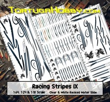 Racing Stripes IX - 1/64, 1/24  1/18 - Scale Waterslide Decals