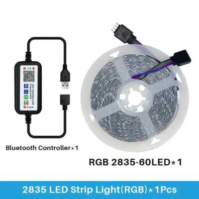 Bande LED Multicolore 5M Avec Télécommande - Ruban Silicone, Guirlande Déco