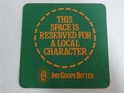 Beer COASTER ~ IND COOPE Brewery~ Essex, ENGLAND Space Reserved For Character