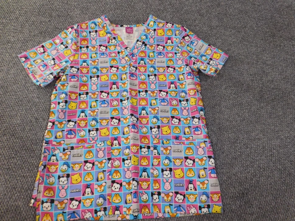 Disney Scub Mujer Top XS Azul Mickey Mouse Medicina Salud Retro Dibujos Animados Foto 3 de 4