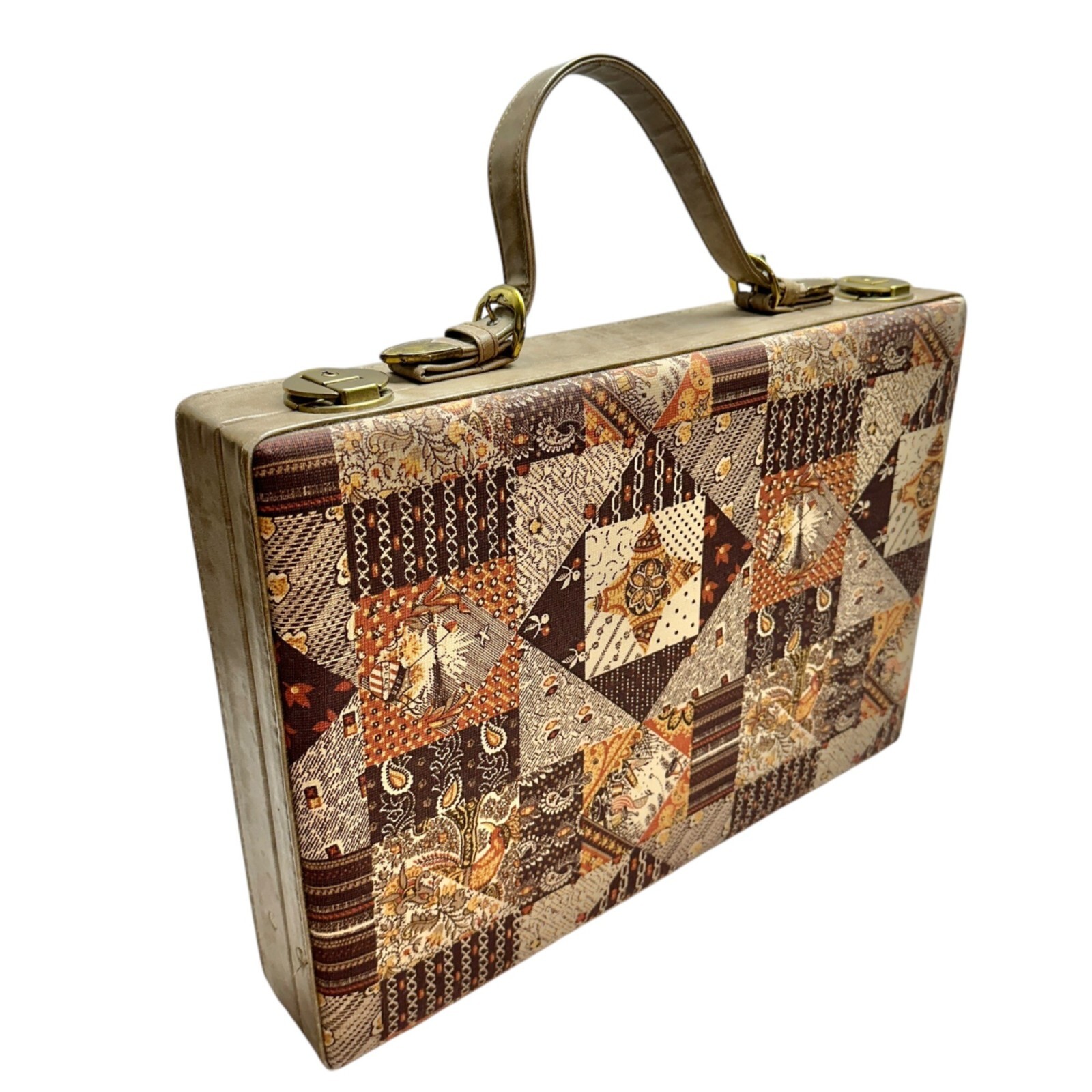 Vintage Patchwork Tapestry Briefcase With Handle … - image 2