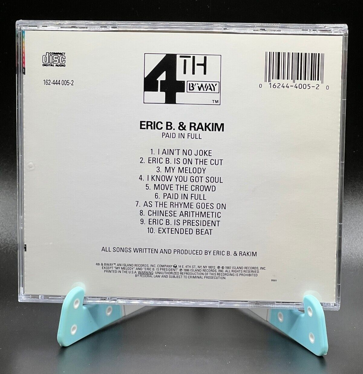 Eric B. & Rakim - Paid In Full CD 1987 Island Records 16244400520