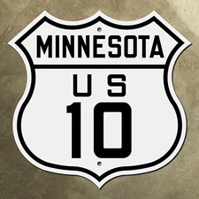 Minnesota US 10 Minneapolis St. Paul highway route marker 1926 road sign 16x16